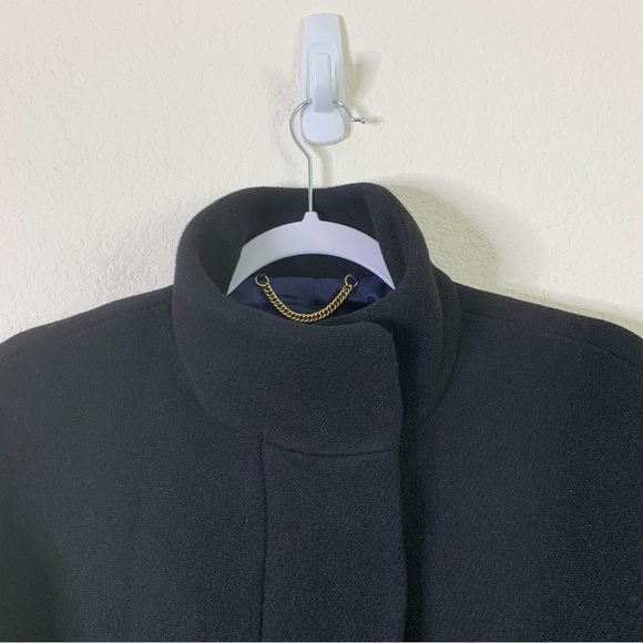 J.Crew Womens a black Cocoon Coat in Italian stadium cloth full zip 00 - Picture 6 of 10